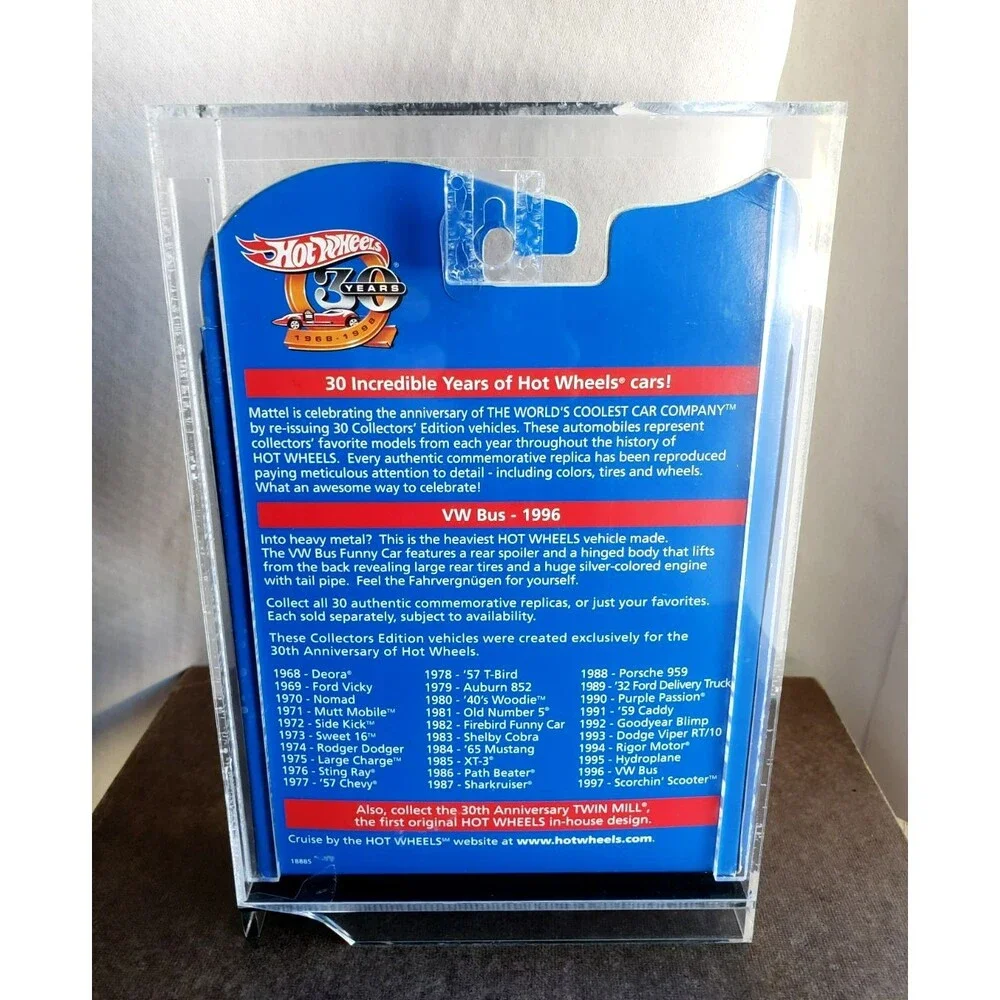 VTG. 1998 Hot Wheels 1996 VW BUS VOLKSWAGEN Blue 30Th ANNIVERSARY 5SP&10DOT 1:64